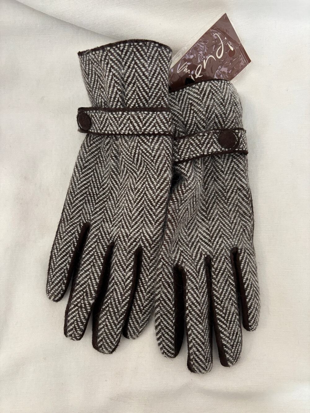 Leather Suede & Fabric Gloves by Jendi Womens Size S New
